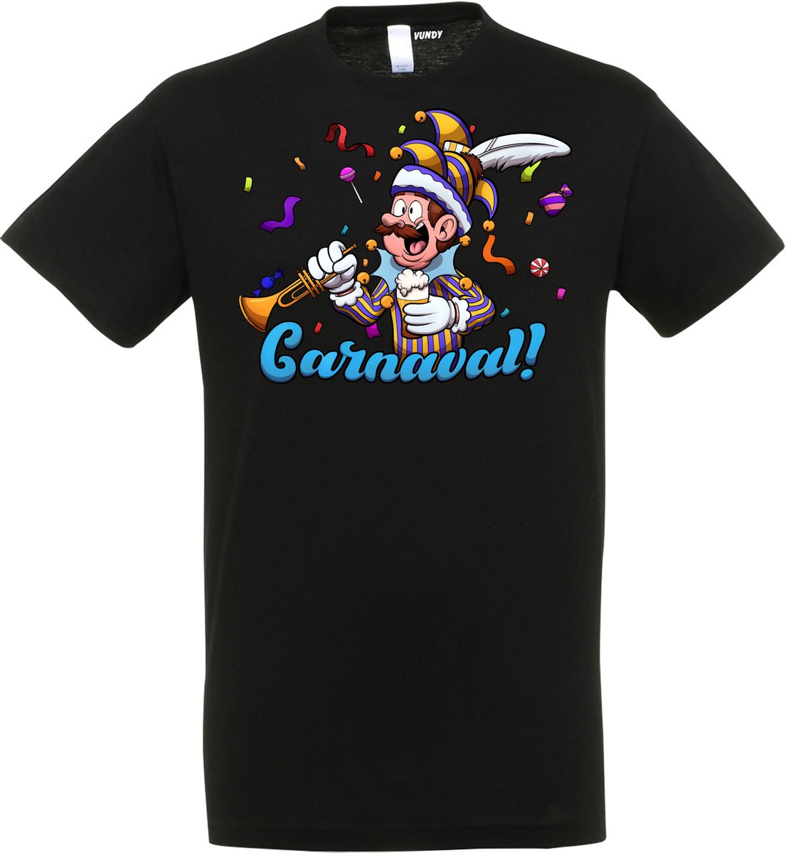 T-shirt Carnavalluh | Carnaval | Carnavalskleding Dames Heren | Zwart | maat M